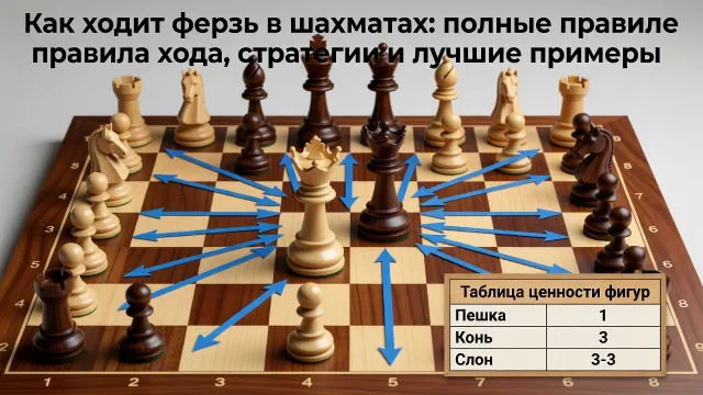 Как ходит ферзь в шахматах: полные правила хода, стратегии и лучшие примеры
